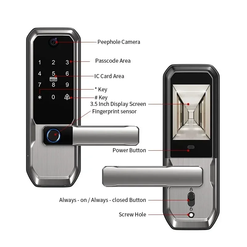 Tuya WiFi Smart Door Lock With - Smart Door Lock Wifi ulasan dan harga