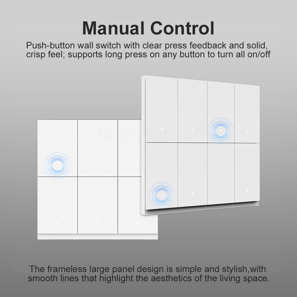 MANHOT 6/8 Gang WiFi Zigbee Sm - Smart Light Switch Wifi ulasan dan harga