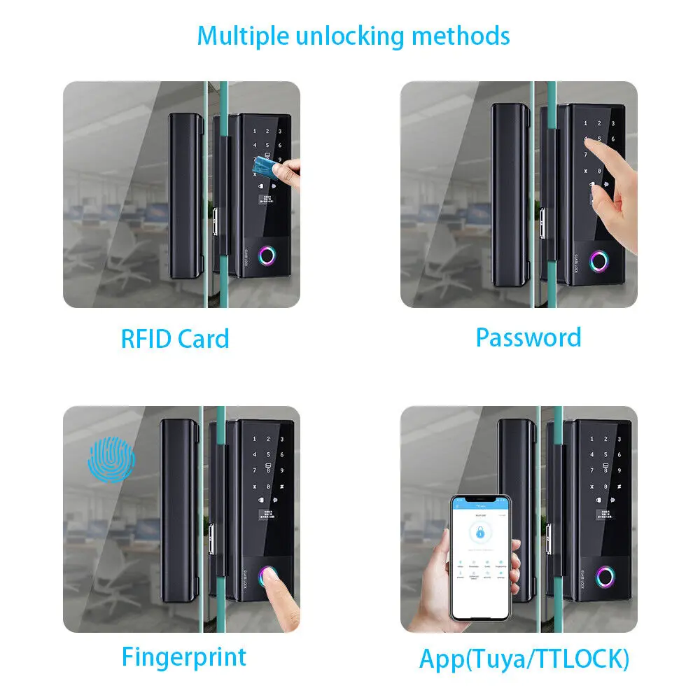Ttlock Ble Glass Door Lock Sma - Smart Door Lock Wifi ulasan dan harga