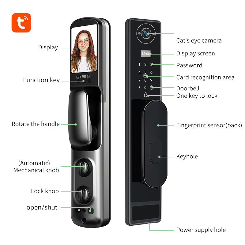 Automatic TUYA Wifi Cat Eye Ca - Smart Door Lock Wifi ulasan dan harga