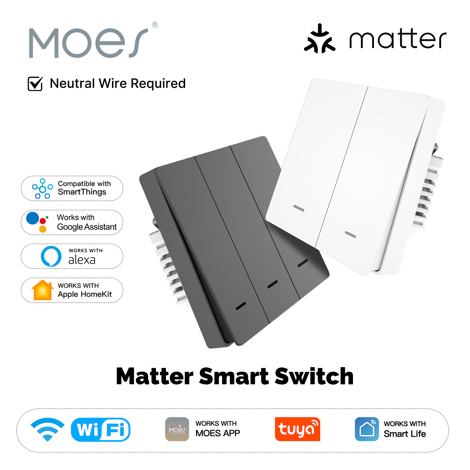 MOES Matter Tuya WiFi Smart Li - Smart Light Switch Wifi ulasan dan harga