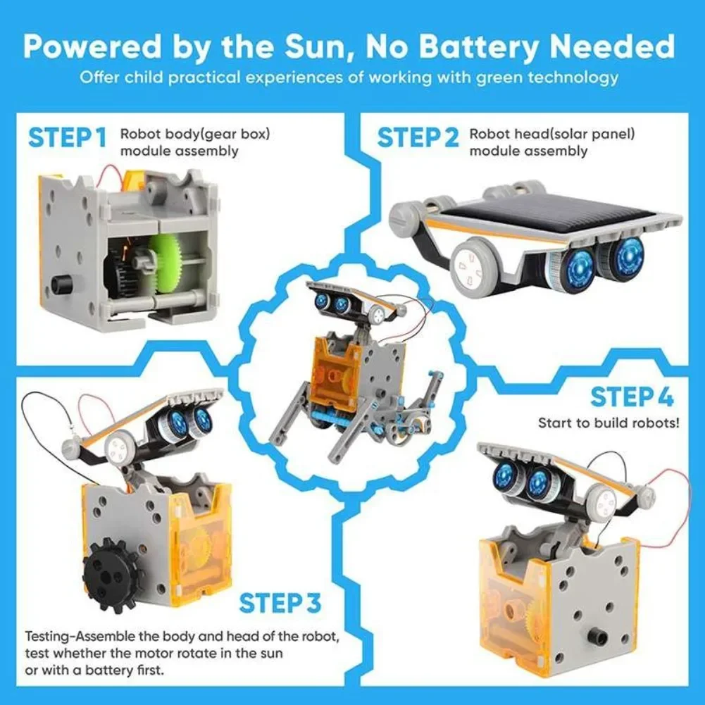 13 in 1 Solar Powered Robot Sc - Electronics Project Kit ulasan dan harga